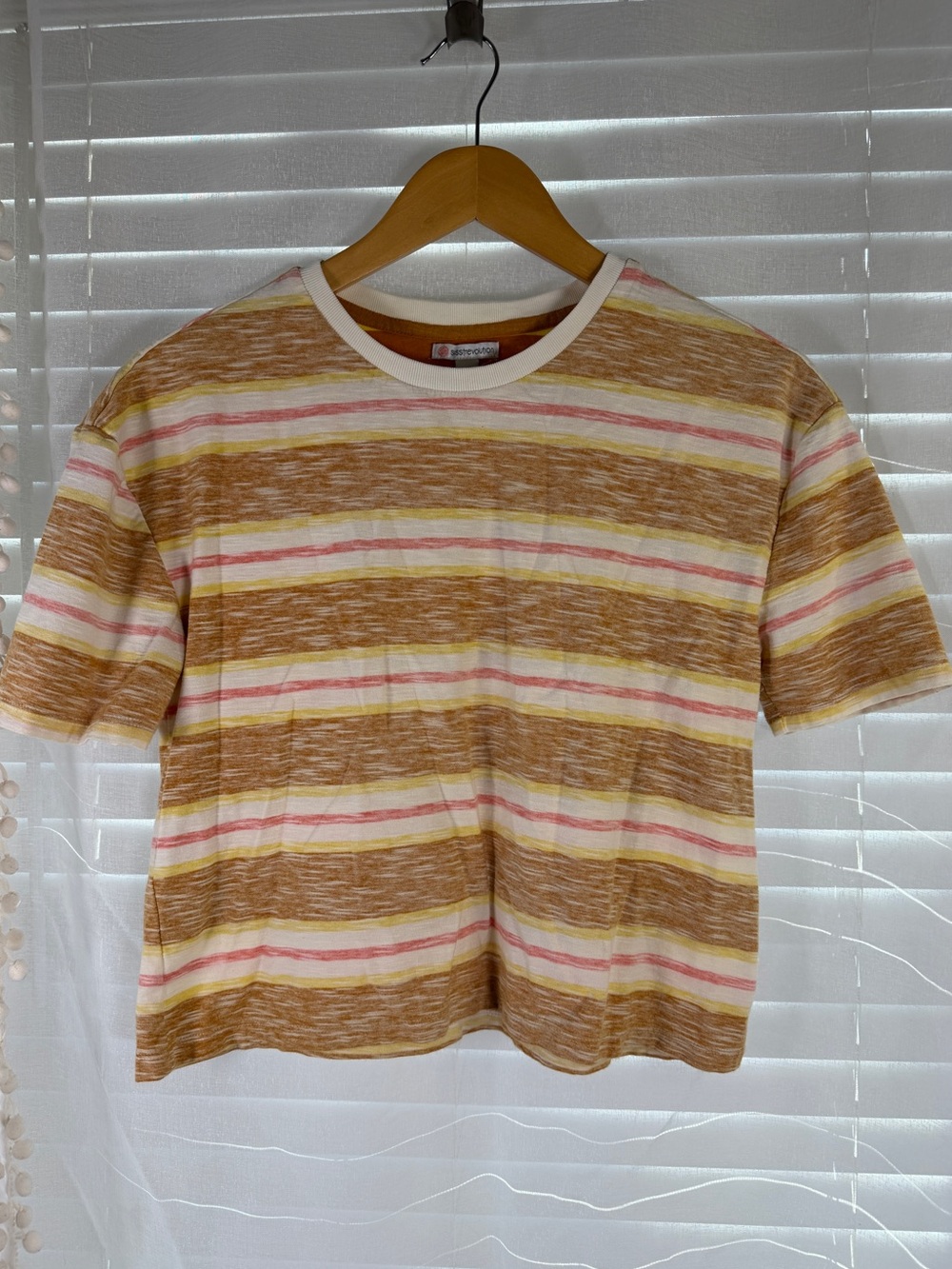 Sisstr surf Xs coastal beach stripe boxy slub causal short sleeve layer shirt
